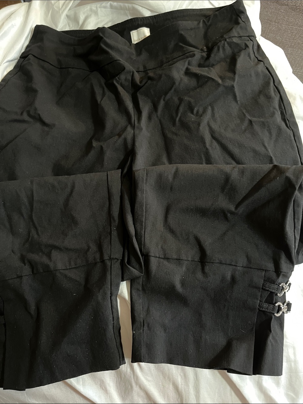 Zac & Rachel Black Women's Dress Pants with Side Buckle Detail